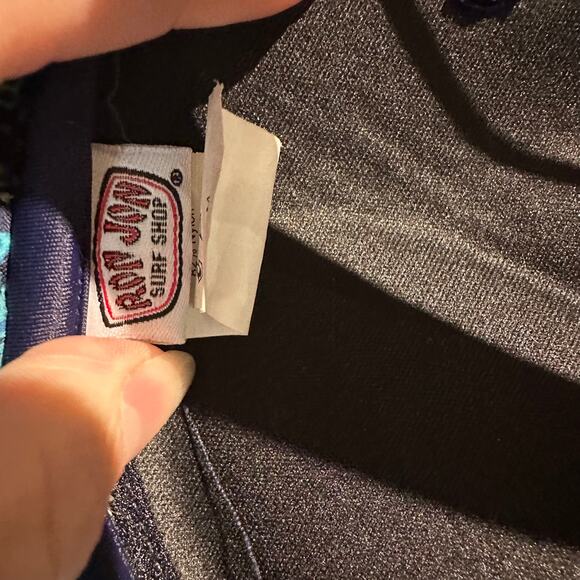 Ron Jon Surf Shop Size Medium Strapless Bikini Top Black Multicolor Striped - Picture 4 of 6